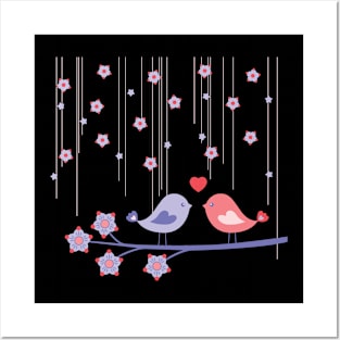 Love birds under the stars Posters and Art